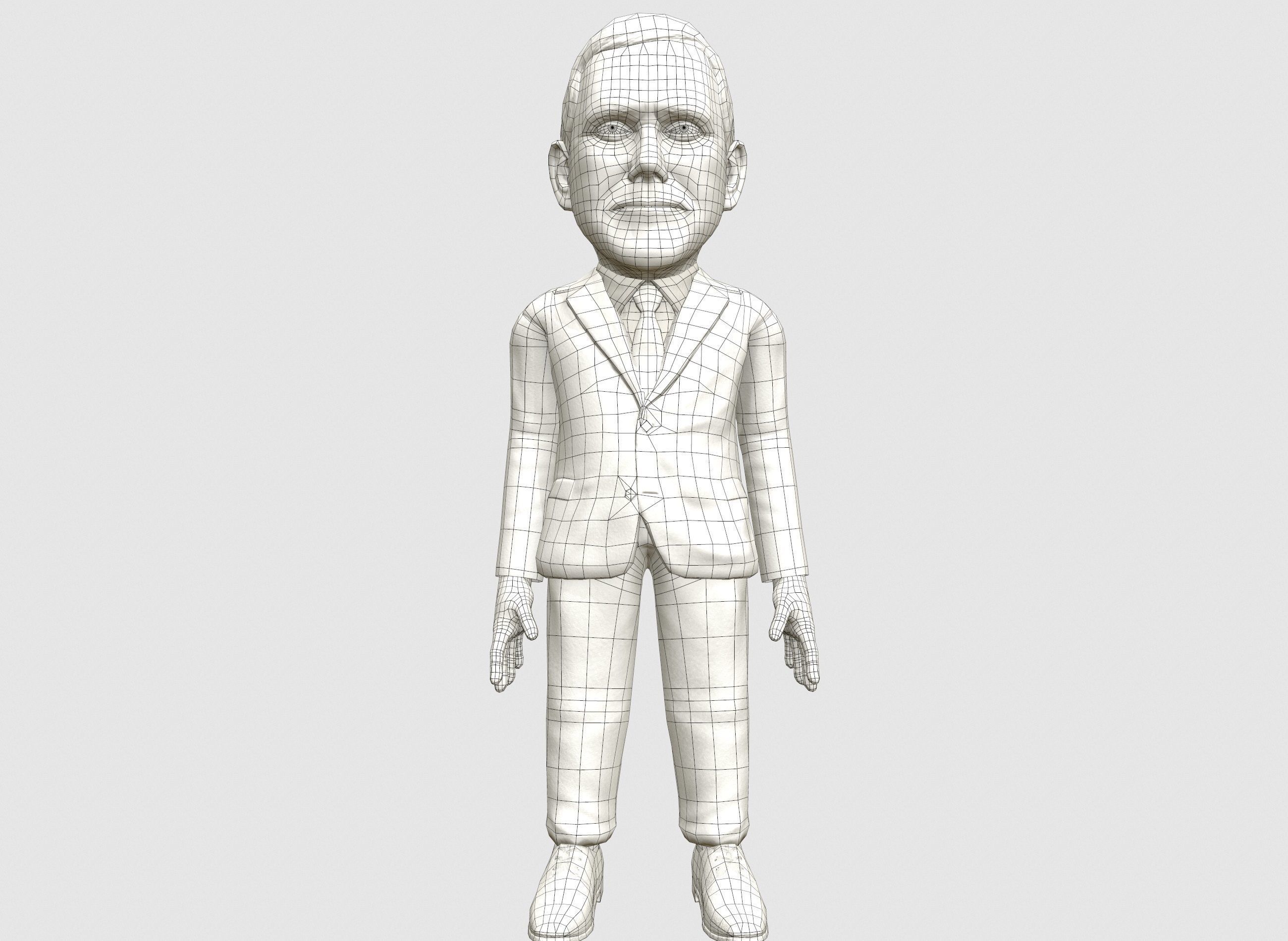 Mike Pence 3D caricature  Low-poly 3D model_10