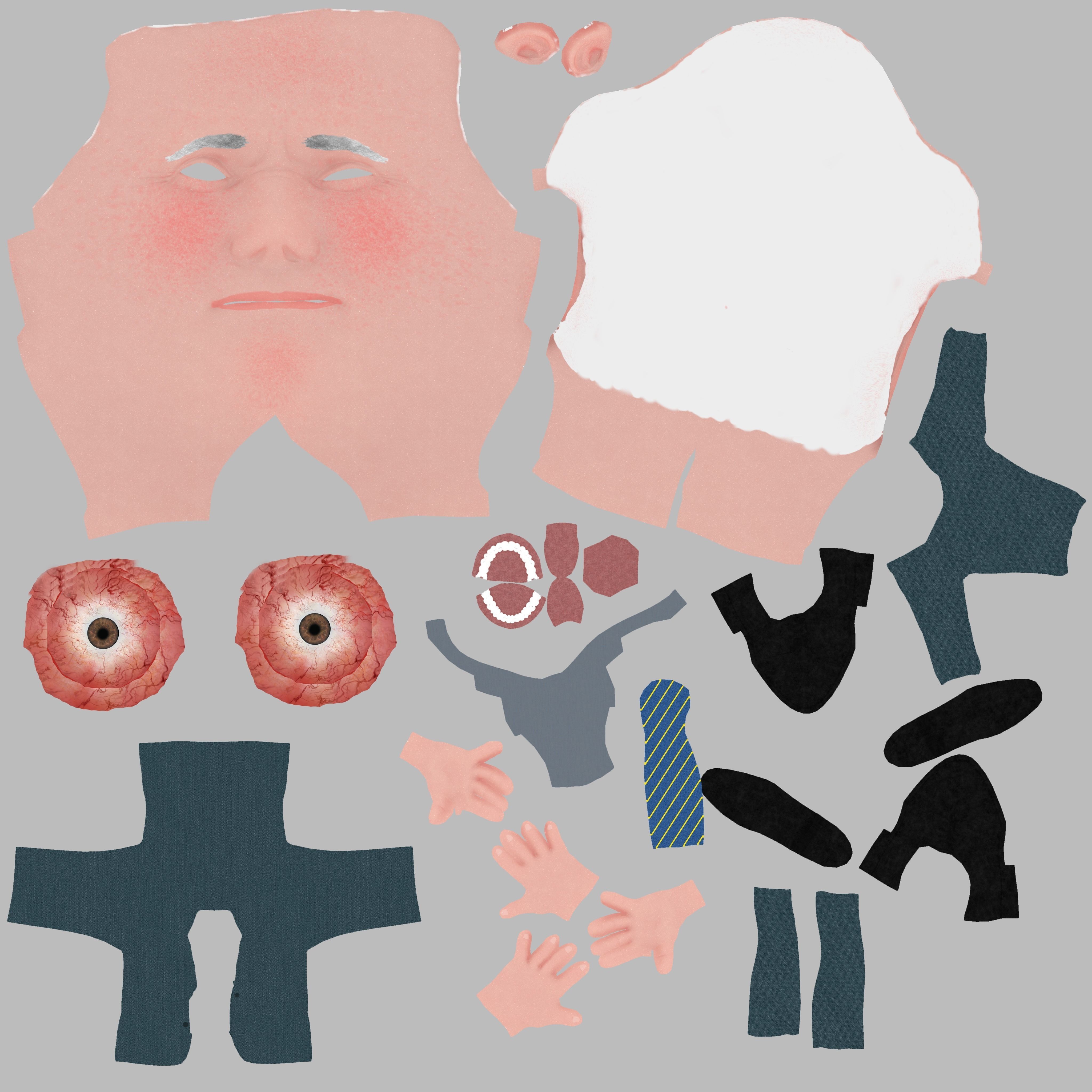 Mike Pence 3D caricature  Low-poly 3D model_17