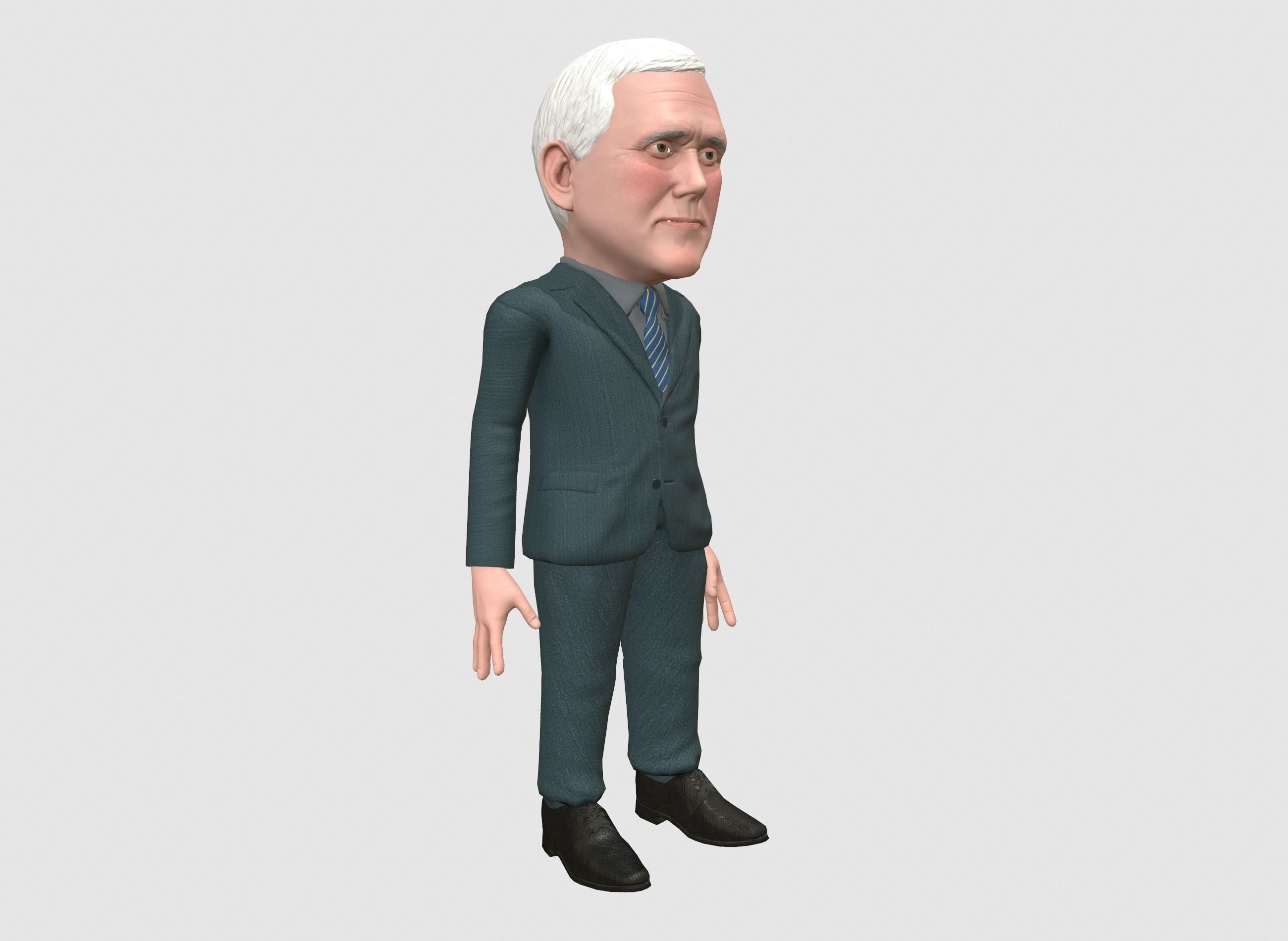 Mike Pence 3D caricature  Low-poly 3D model_7