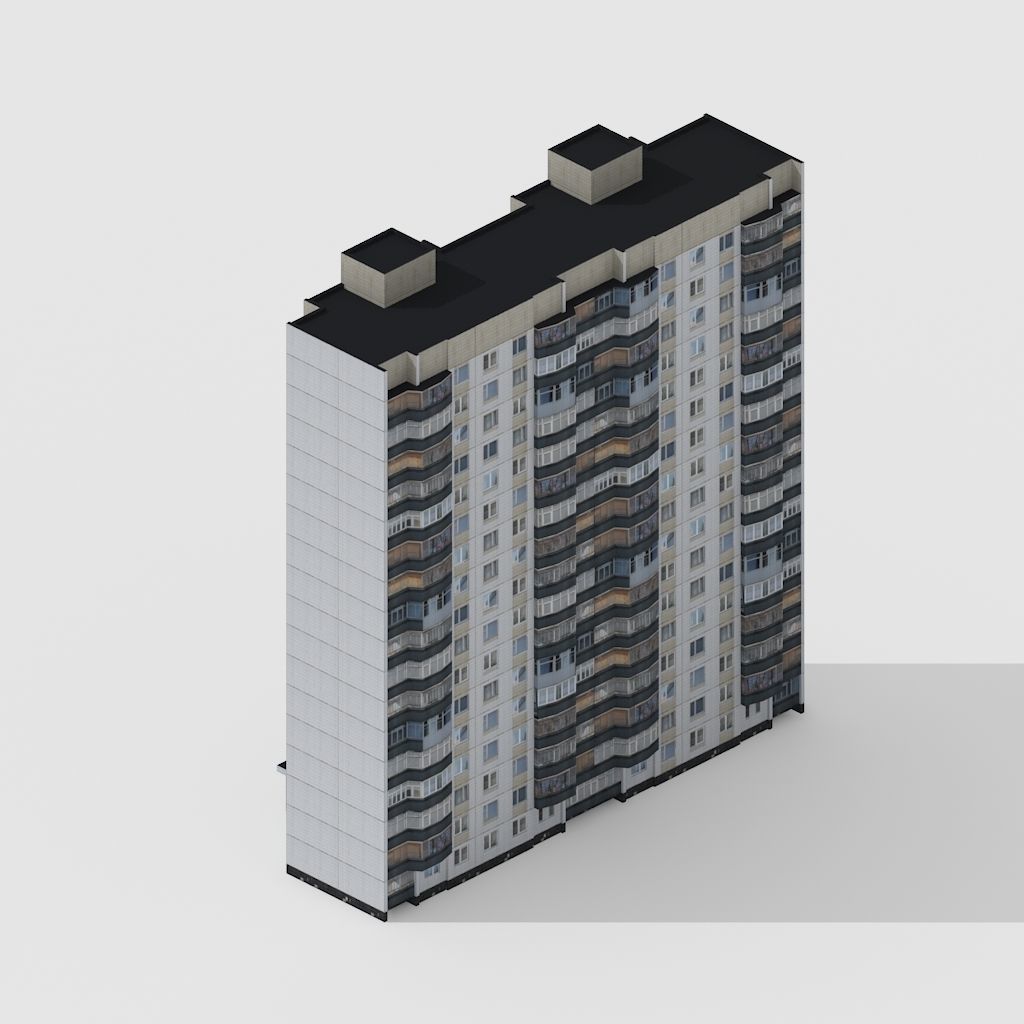 multi storey house 0057Y Low-poly 3D model_2