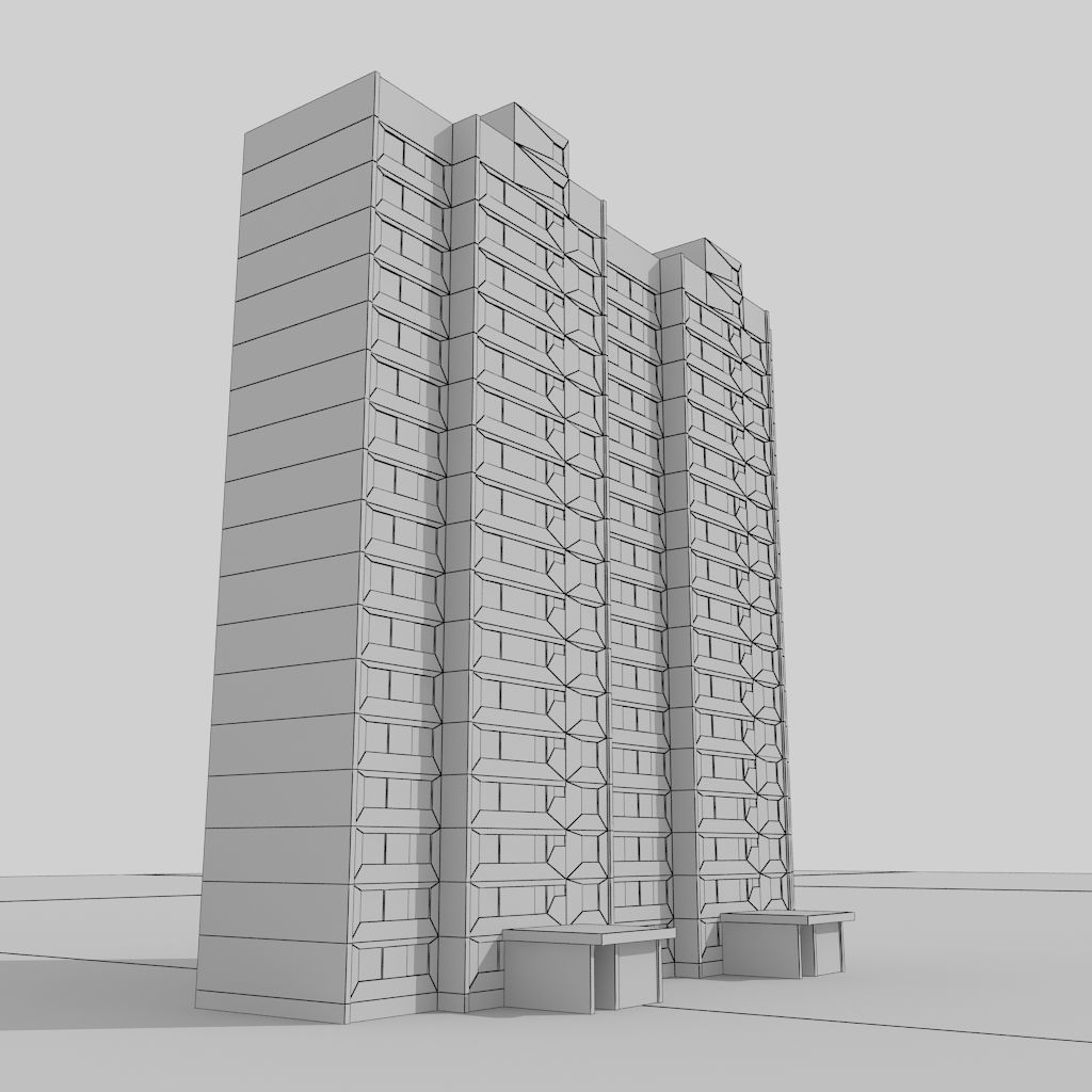 multi storey house 0057Y Low-poly 3D model_3