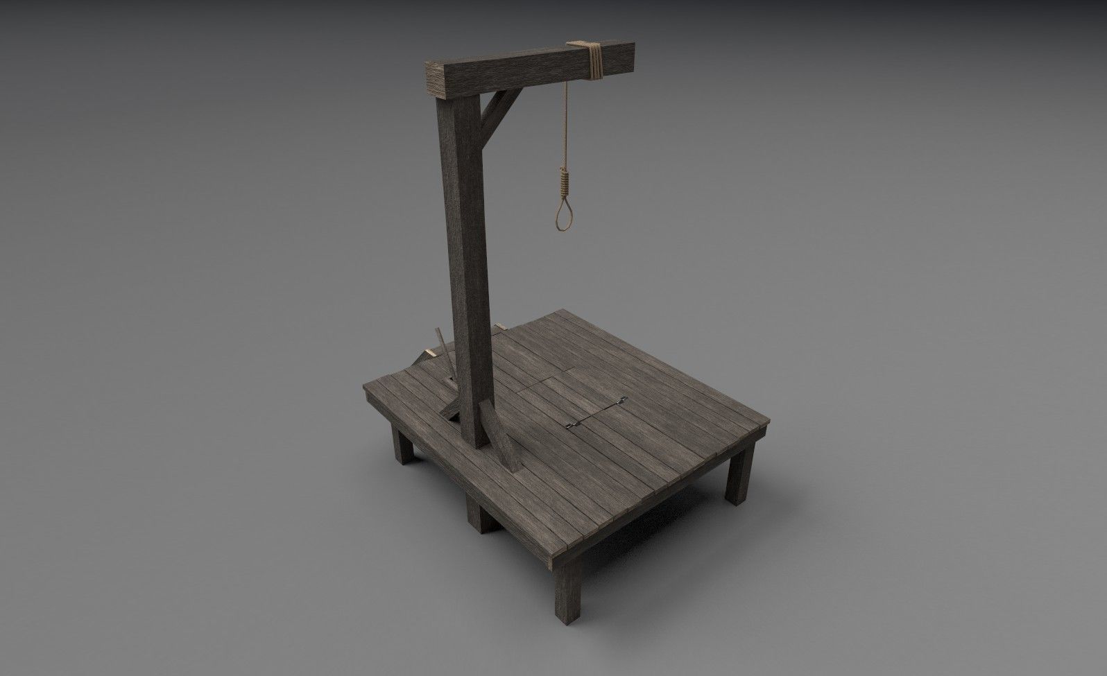 Small gallows PBR Low-poly 3D model_5