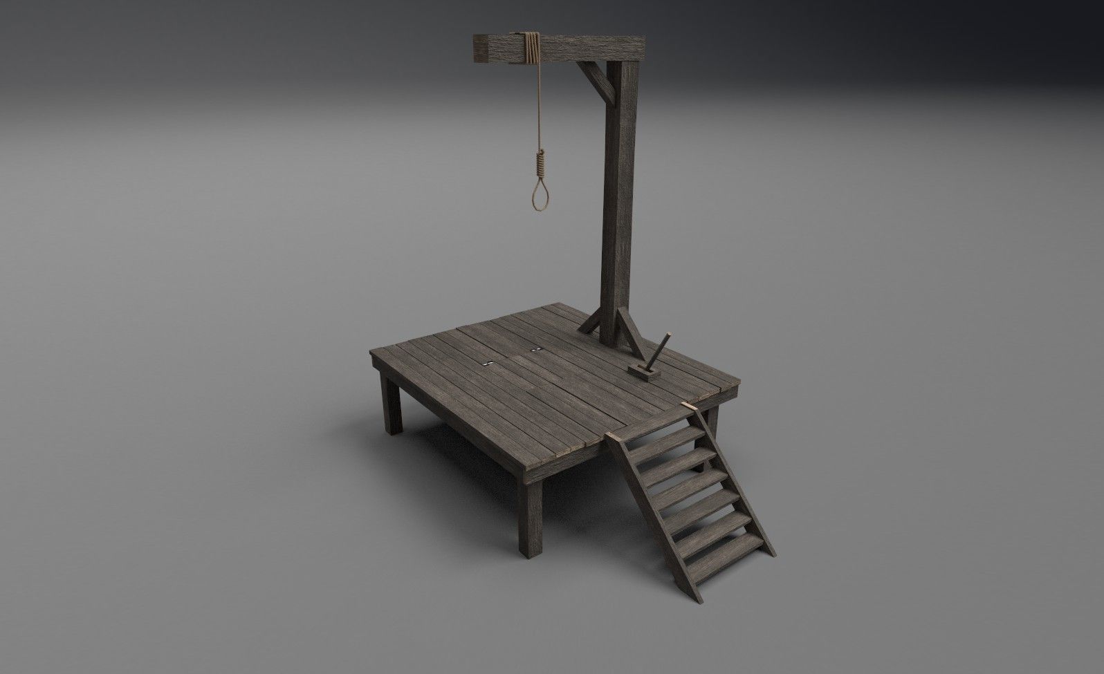 Small gallows PBR Low-poly 3D model_3