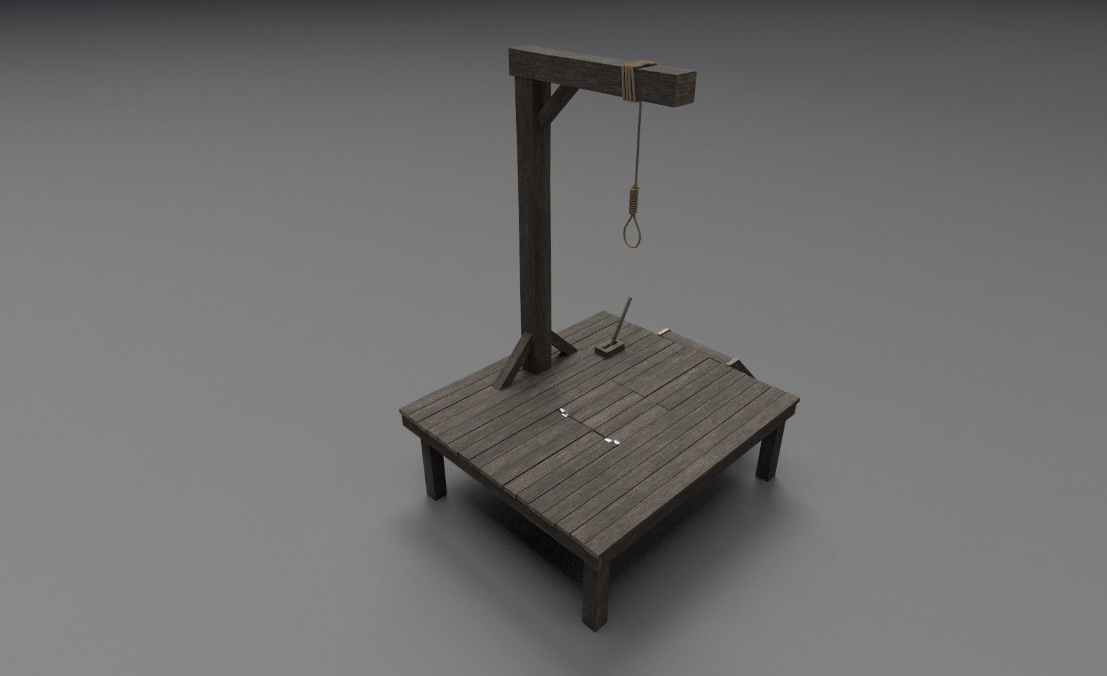Small gallows PBR Low-poly 3D model_4