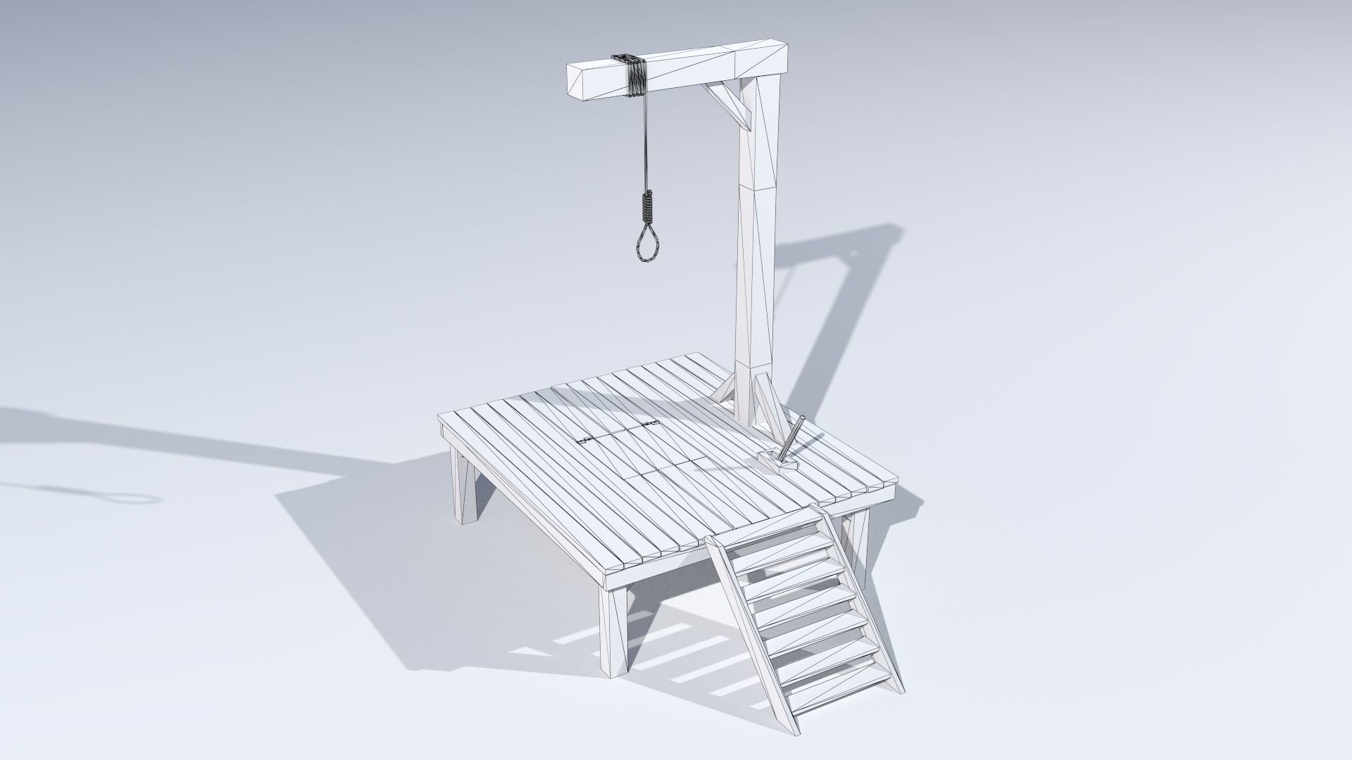 Small gallows PBR Low-poly 3D model_8