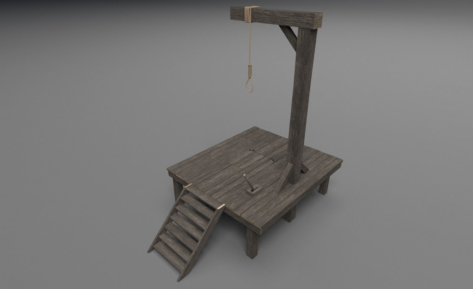 Small gallows PBR Low-poly 3D model_1
