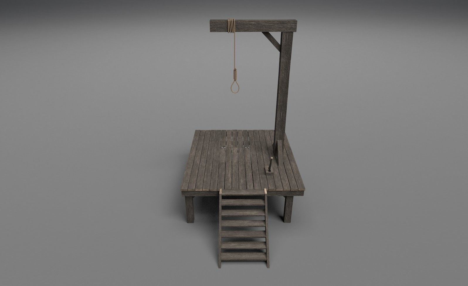 Small gallows PBR Low-poly 3D model_2