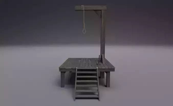 Small gallows PBR Low-poly 3D model