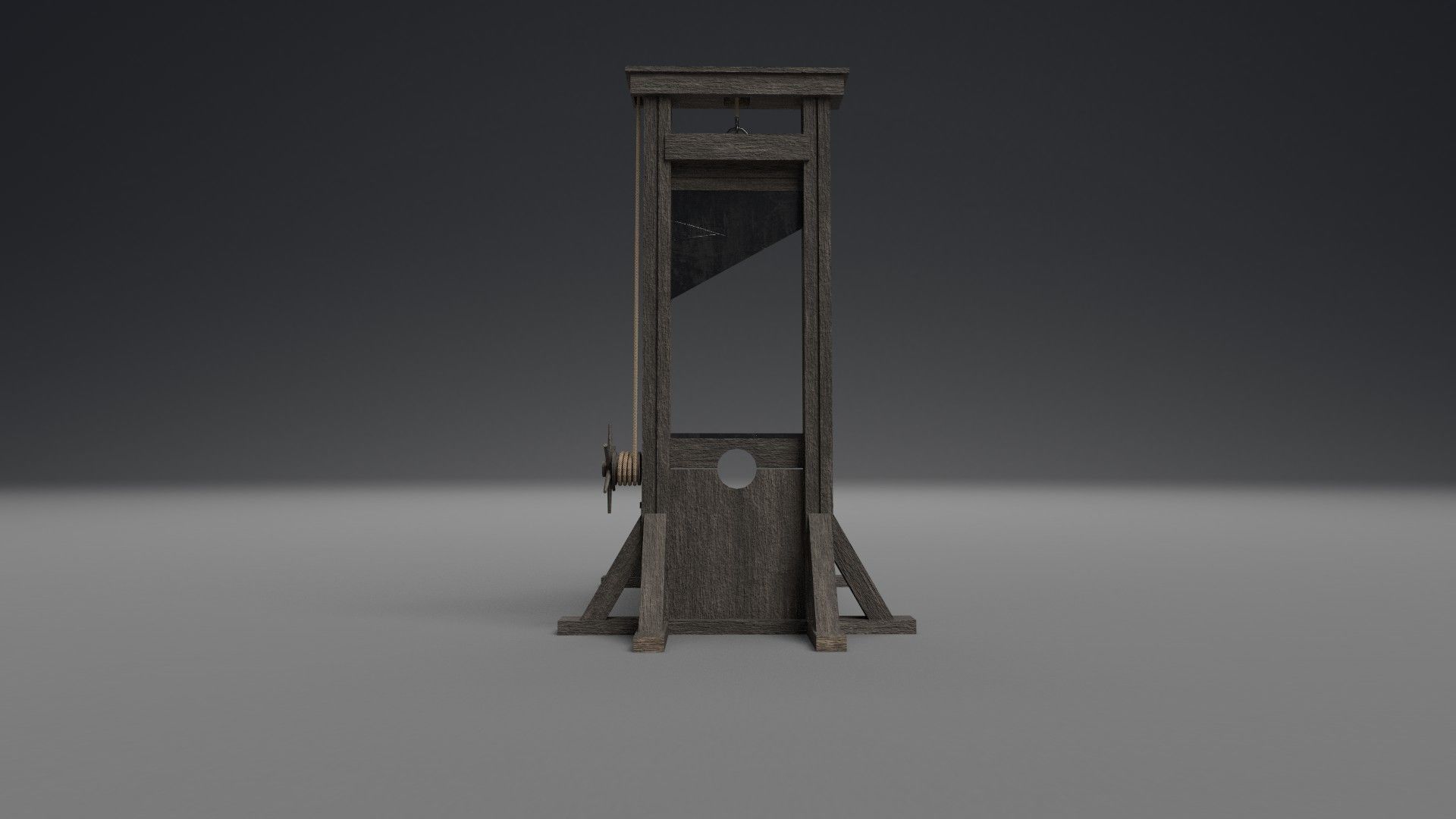 Guillotine PBR Low-poly 3D model_7
