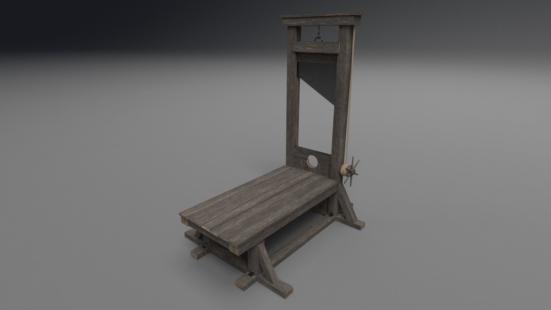 Guillotine PBR Low-poly 3D model_5