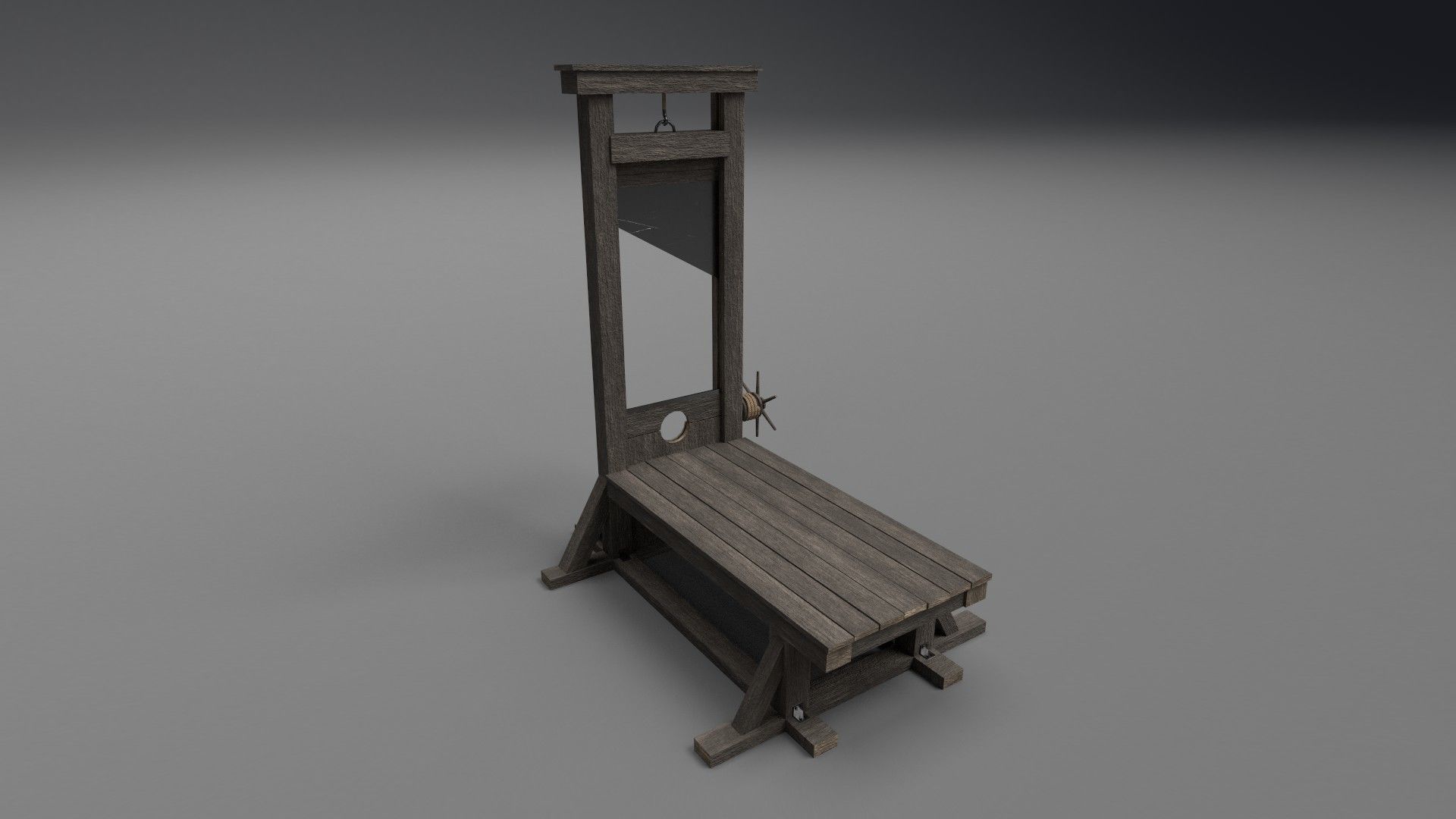 Guillotine PBR Low-poly 3D model_3