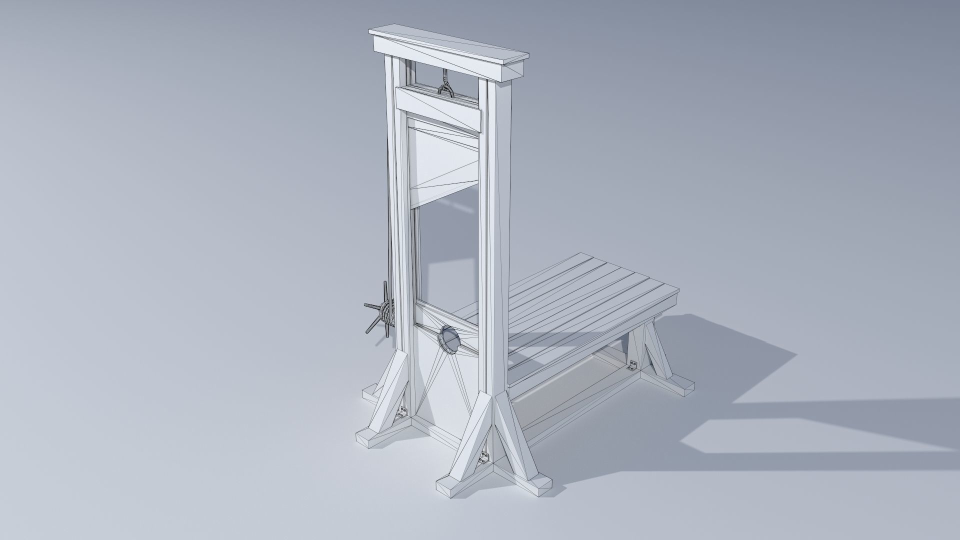 Guillotine PBR Low-poly 3D model_10
