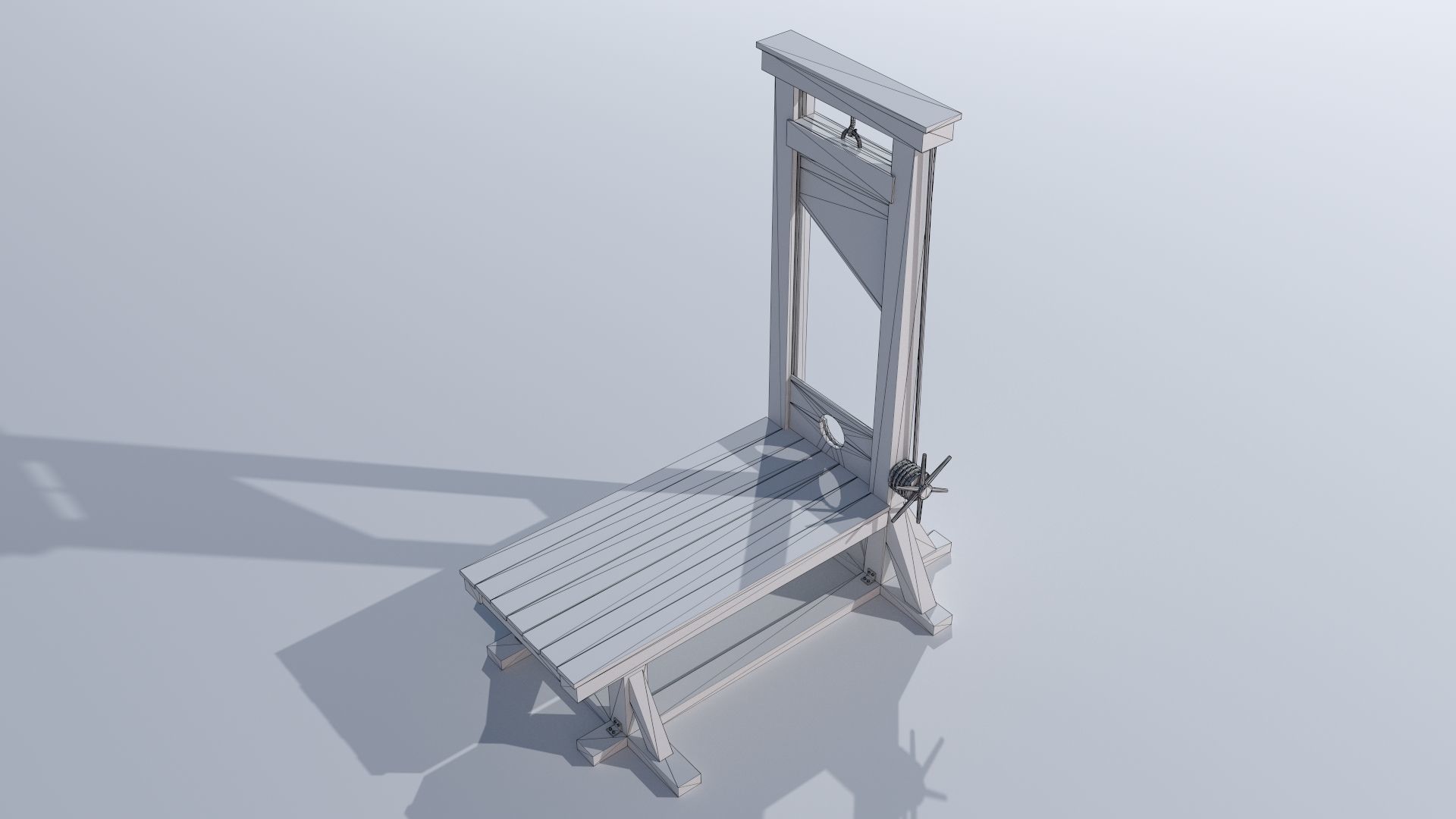 Guillotine PBR Low-poly 3D model_11