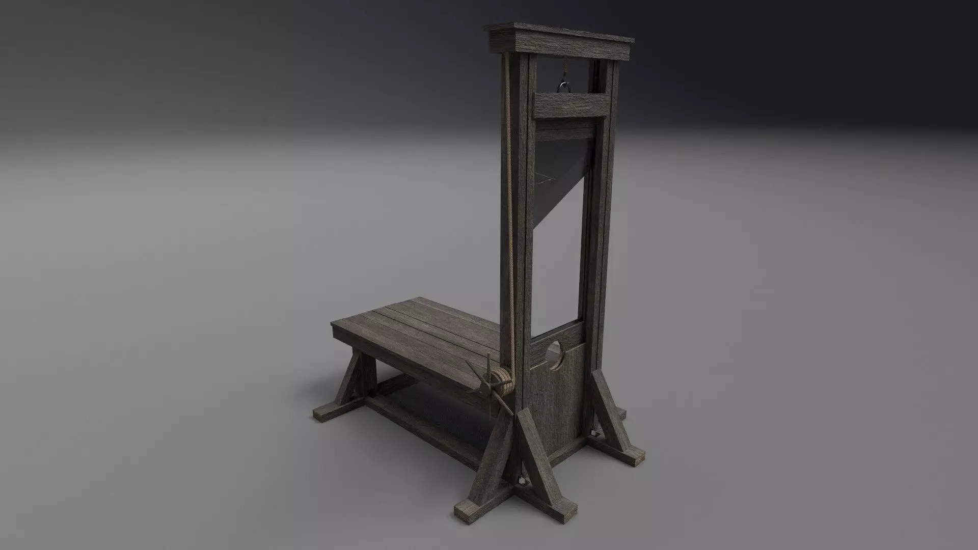 Guillotine PBR Low-poly 3D model_0