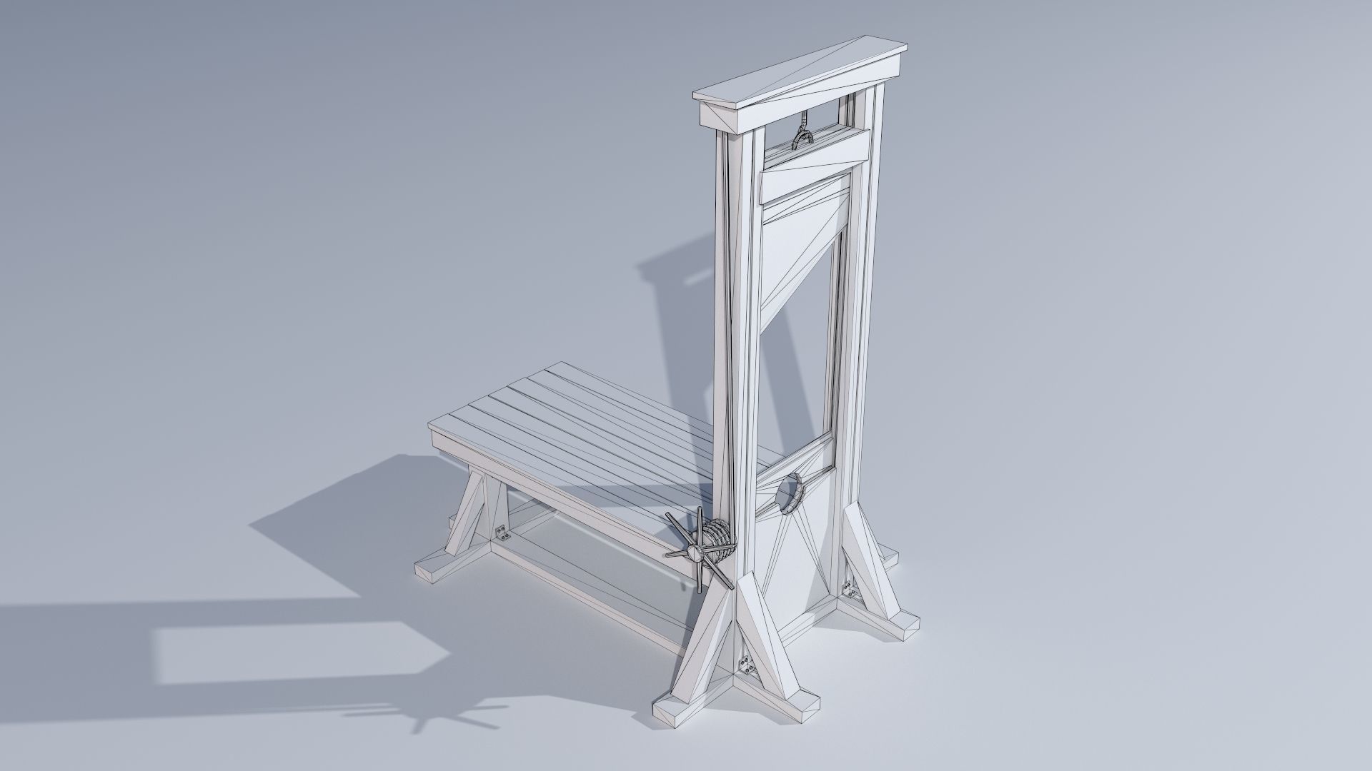 Guillotine PBR Low-poly 3D model_9
