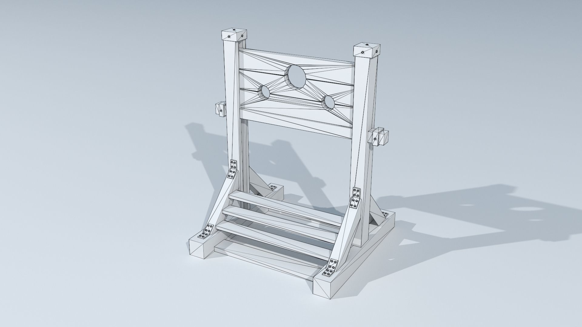 Pillory PBR wooden sword stand Low-poly 3D model_8