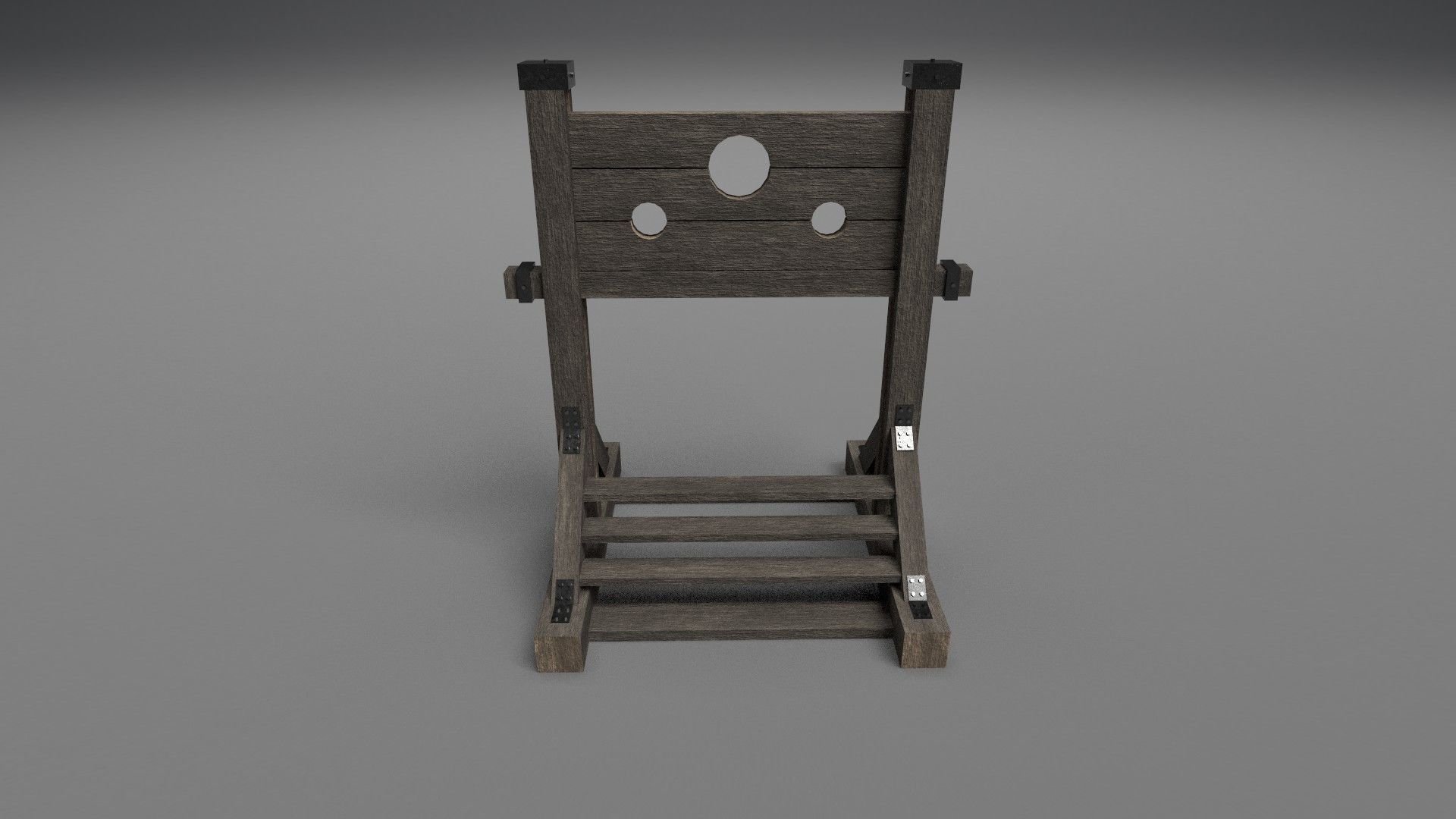 Pillory PBR wooden sword stand Low-poly 3D model_1