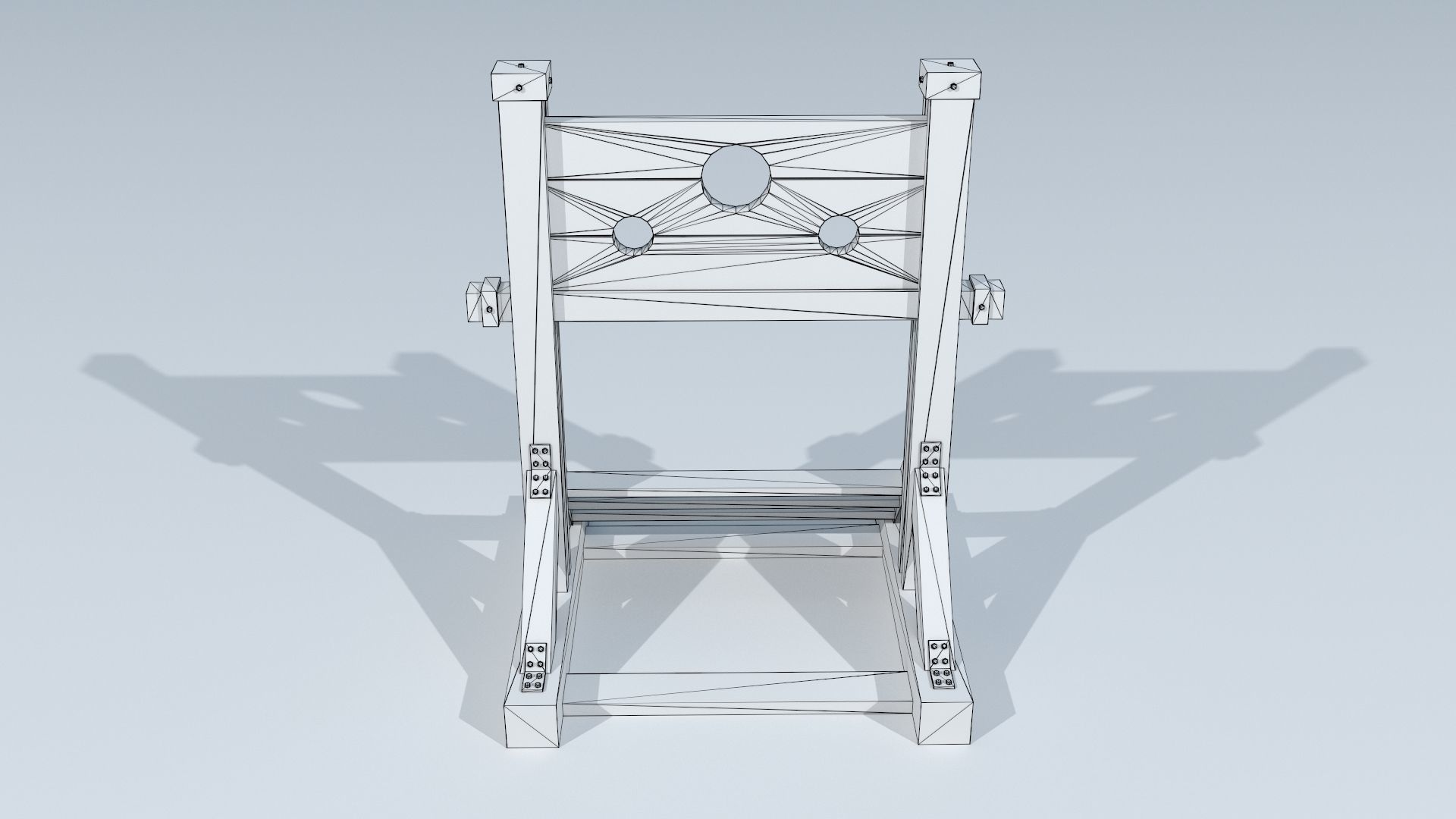 Pillory PBR wooden sword stand Low-poly 3D model_10