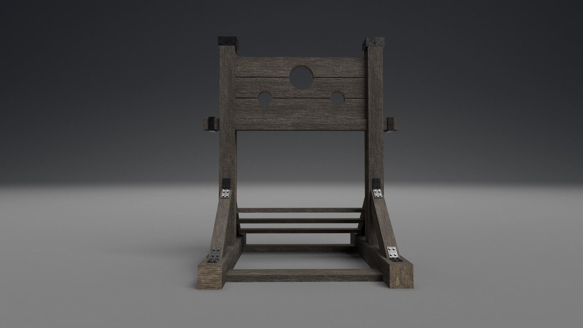 Pillory PBR wooden sword stand Low-poly 3D model_7