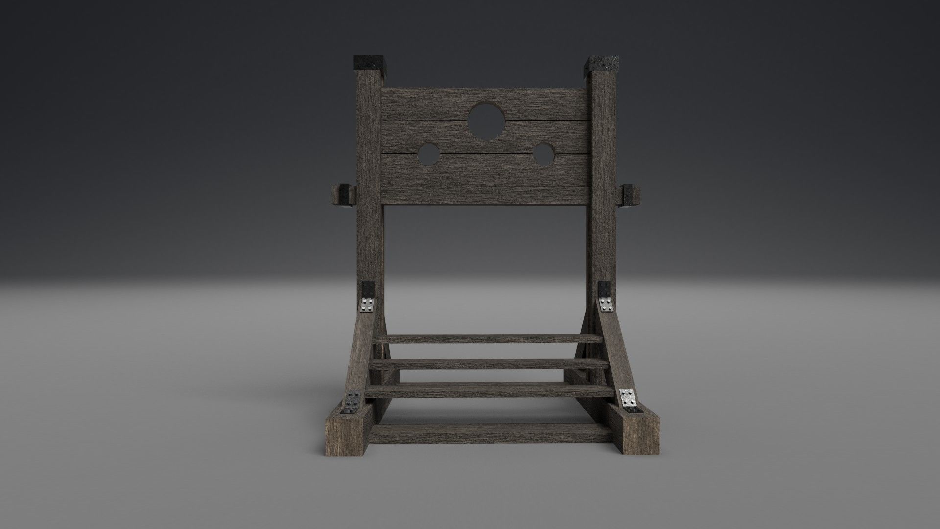 Pillory PBR wooden sword stand Low-poly 3D model_5