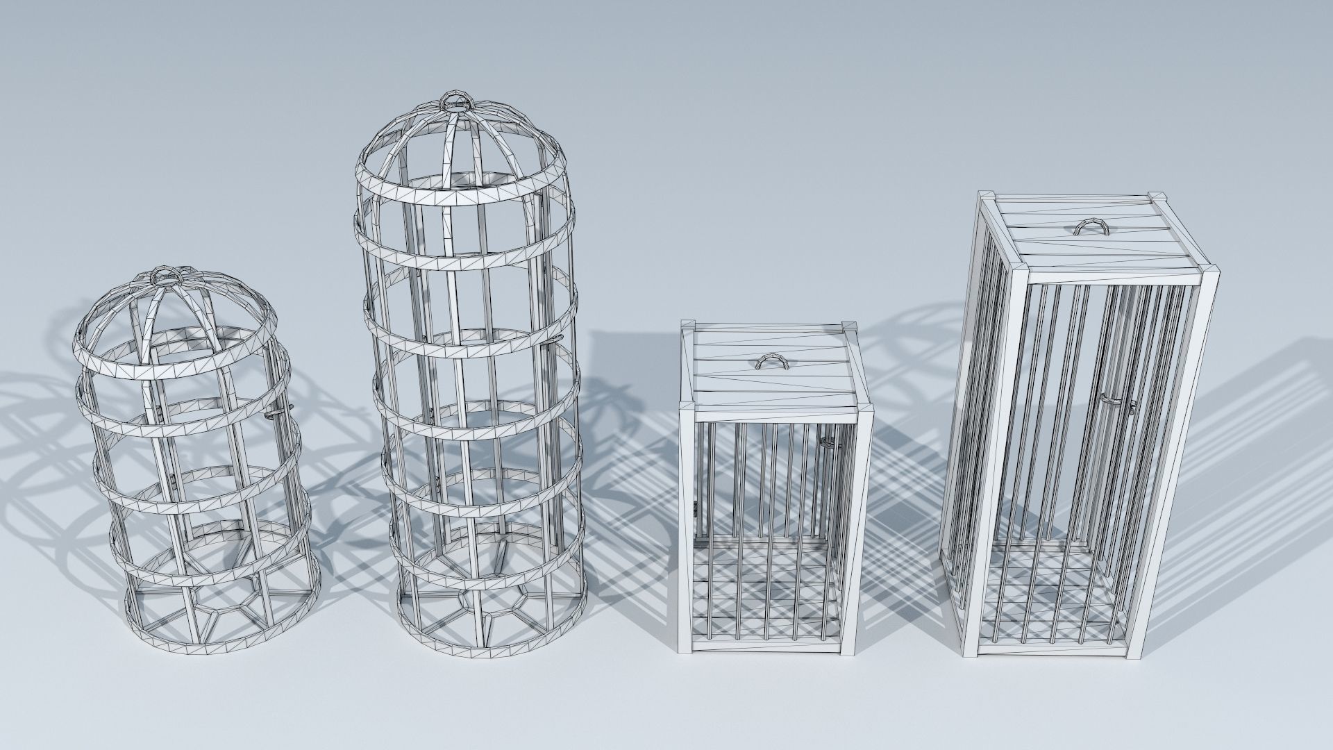 Medieval cages PBR Low-poly 3D model_9