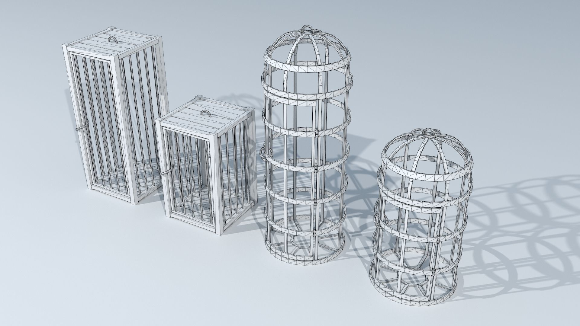 Medieval cages PBR Low-poly 3D model_8