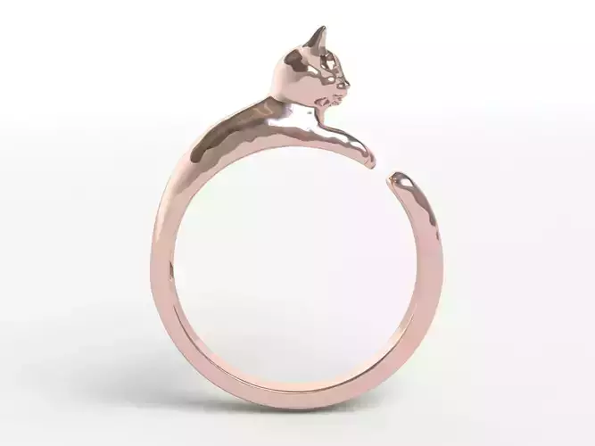 Ringmodel126-Catring2 cat ring in rose gold