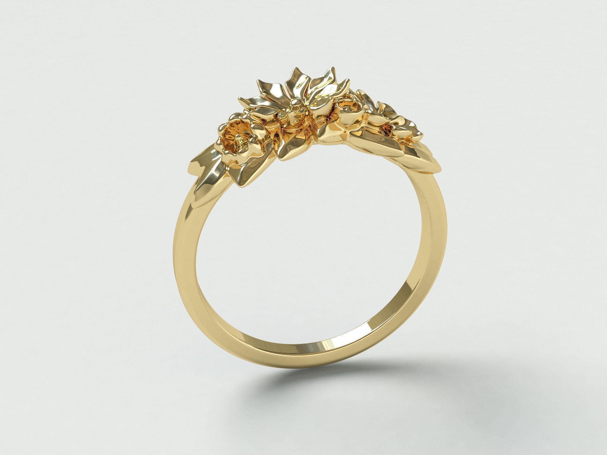 Ringmodel127- Flowering 3D print model_1
