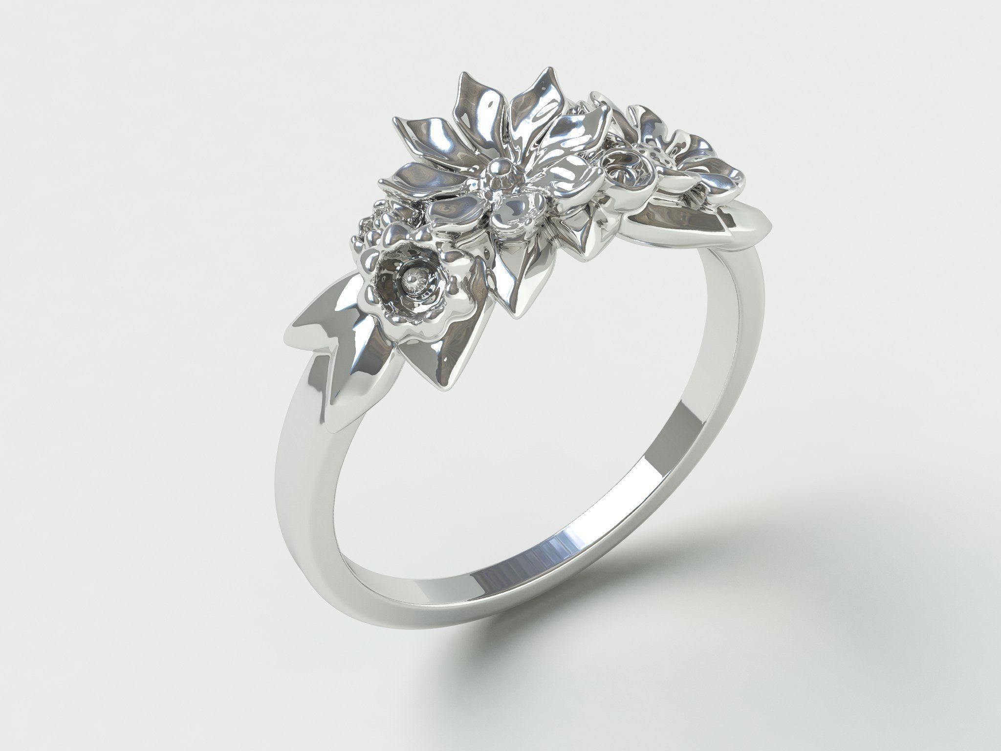 Ringmodel127- Flowering 3D print model_2