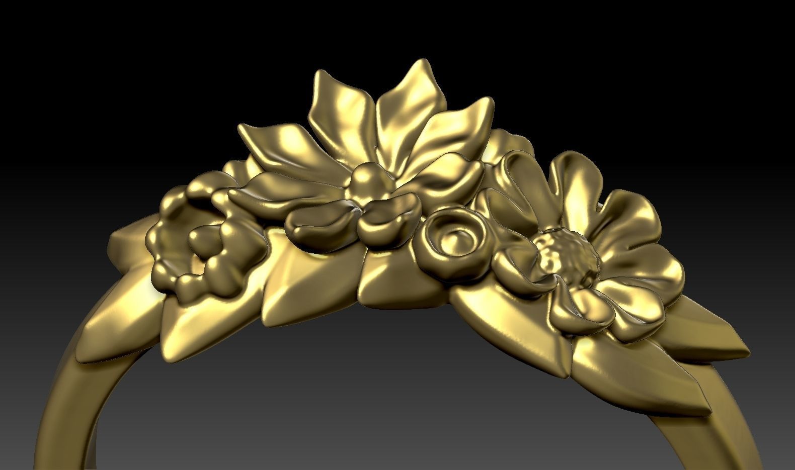 Ringmodel127- Flowering 3D print model_9