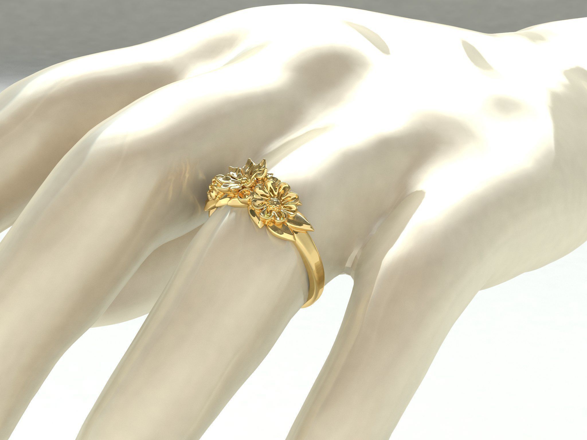 Ringmodel127- Flowering 3D print model_4