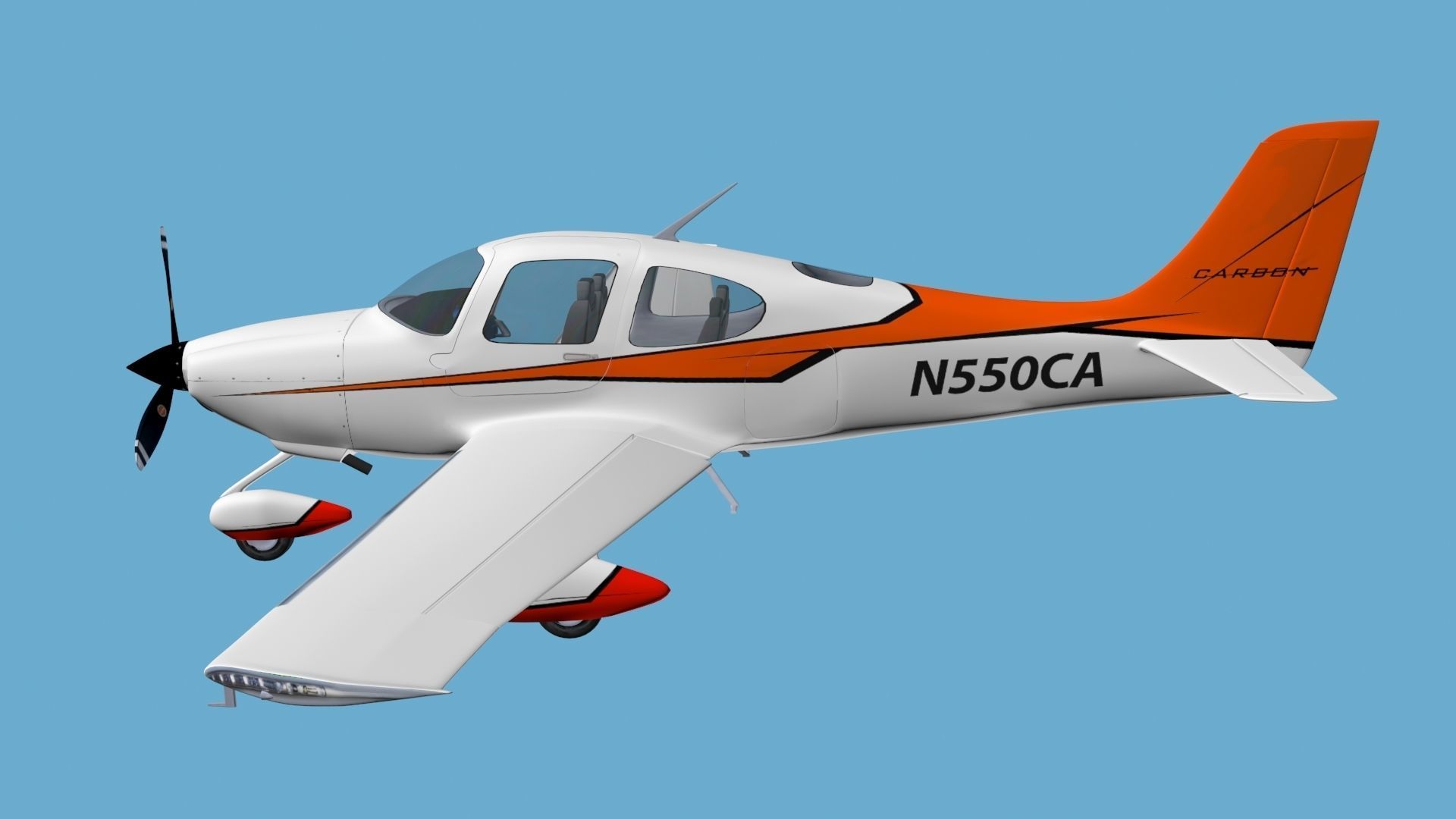 Cirrus Sr-22 airplane high detailed 3D model_5