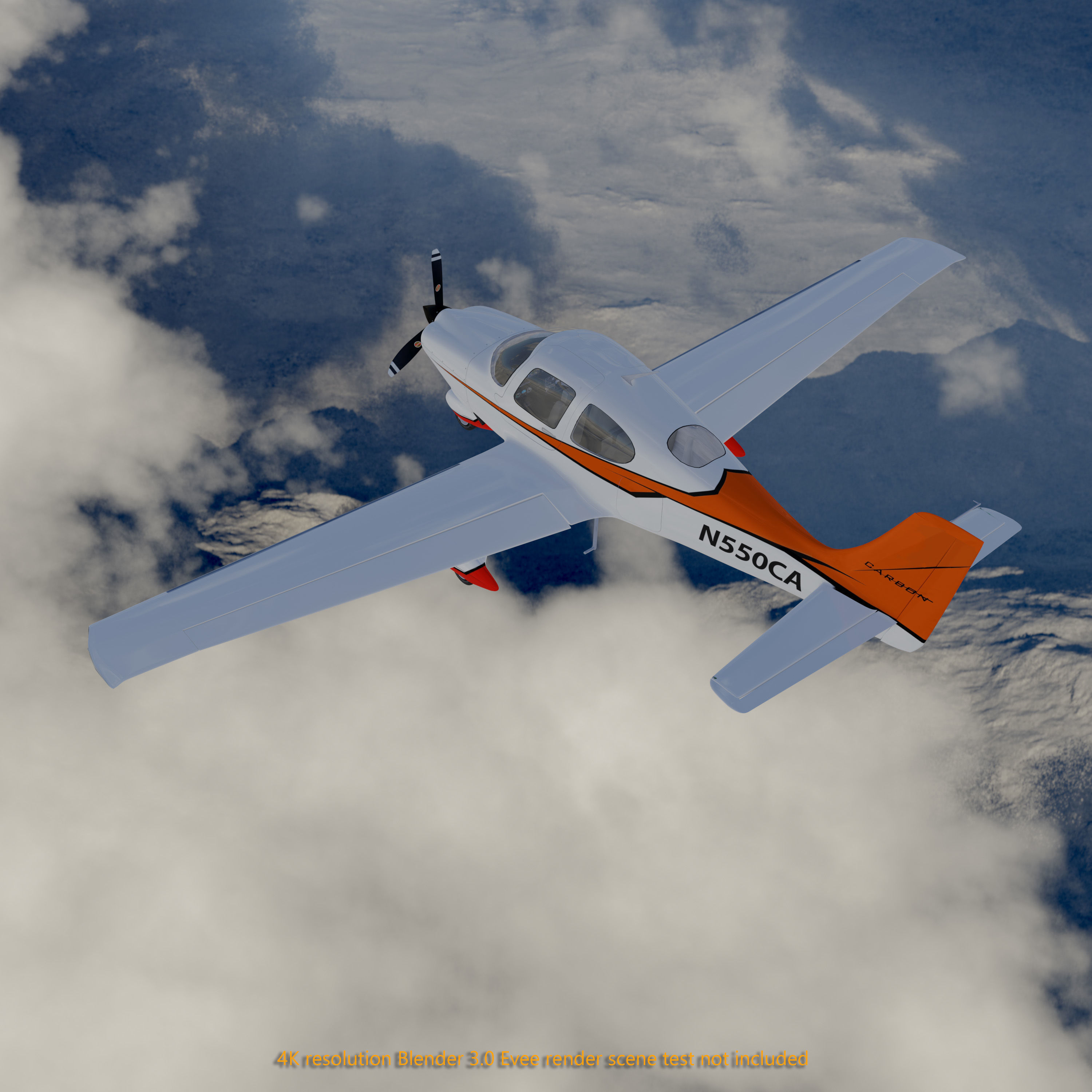 Cirrus Sr-22 airplane high detailed 3D model_4