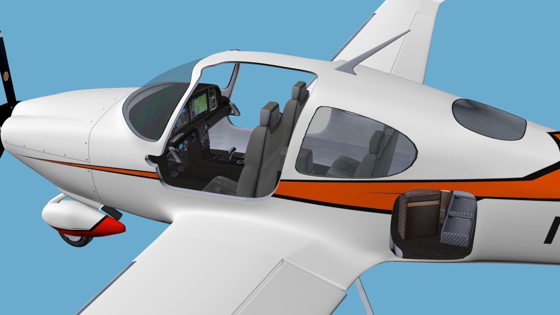 Cirrus Sr-22 airplane high detailed 3D model_7
