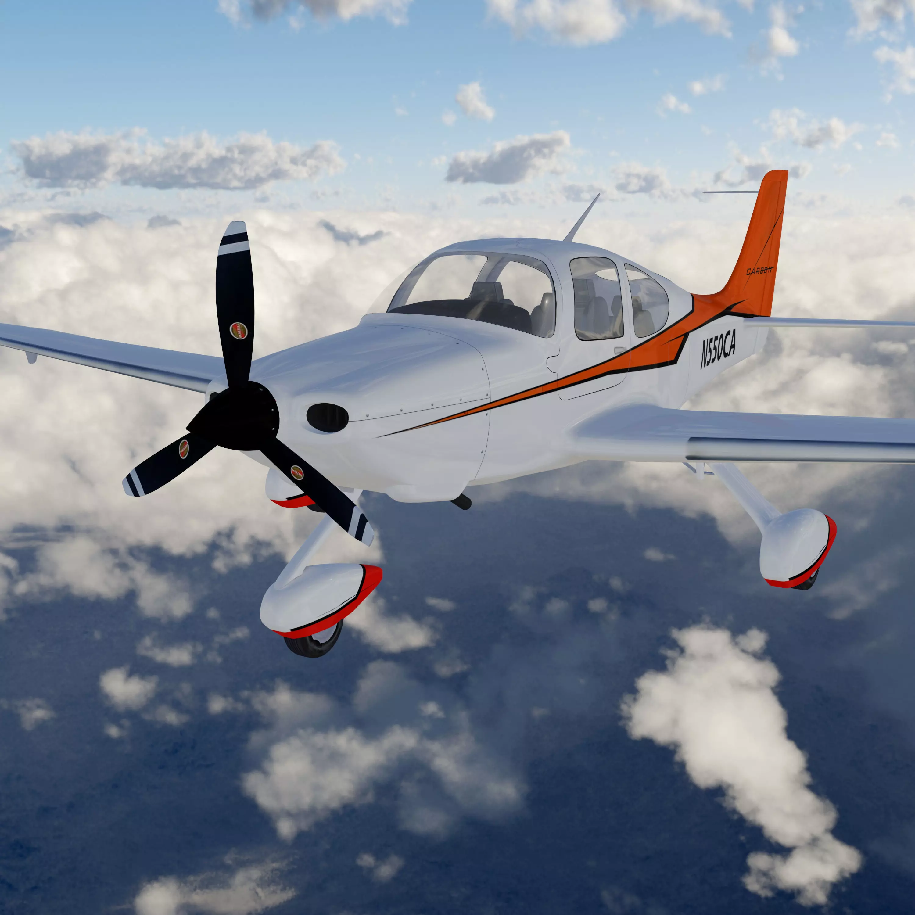 Cirrus Sr-22 airplane high detailed 3D model_0