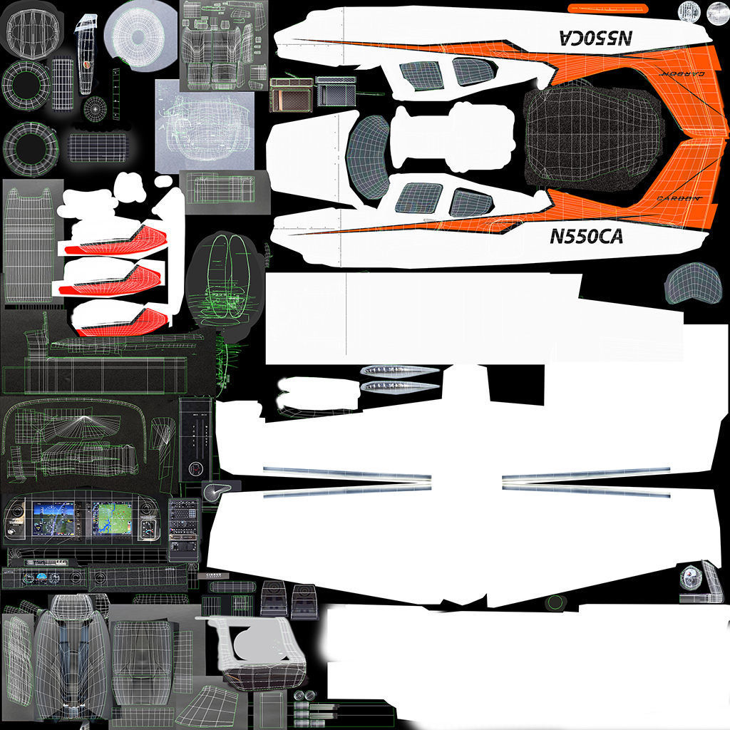 Cirrus Sr-22 airplane high detailed 3D model_16