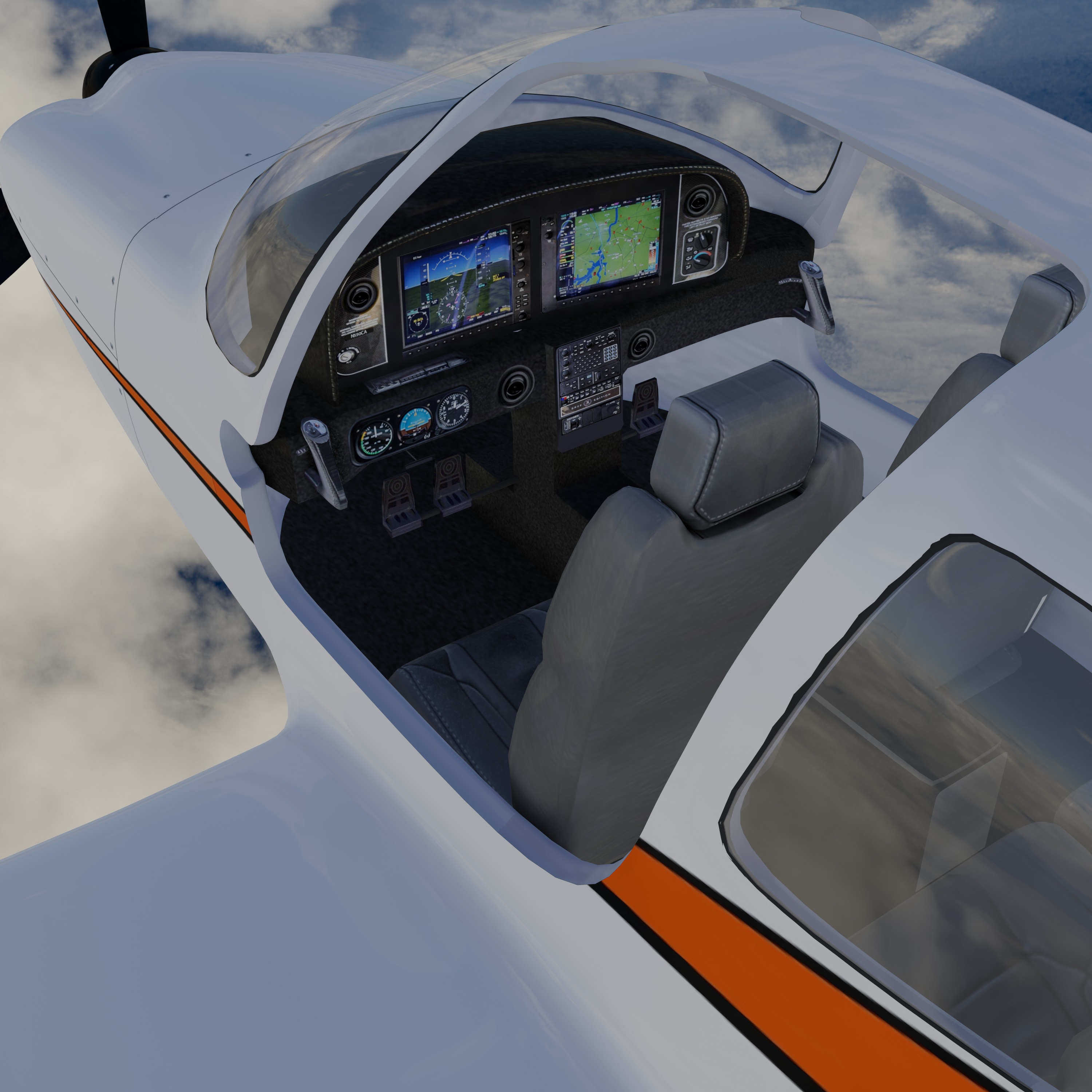 Cirrus Sr-22 airplane high detailed 3D model_2