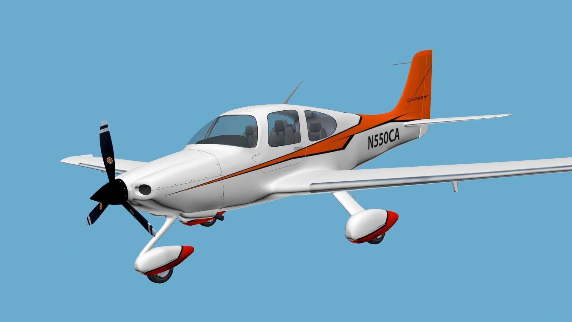 Cirrus Sr-22 airplane high detailed 3D model_9