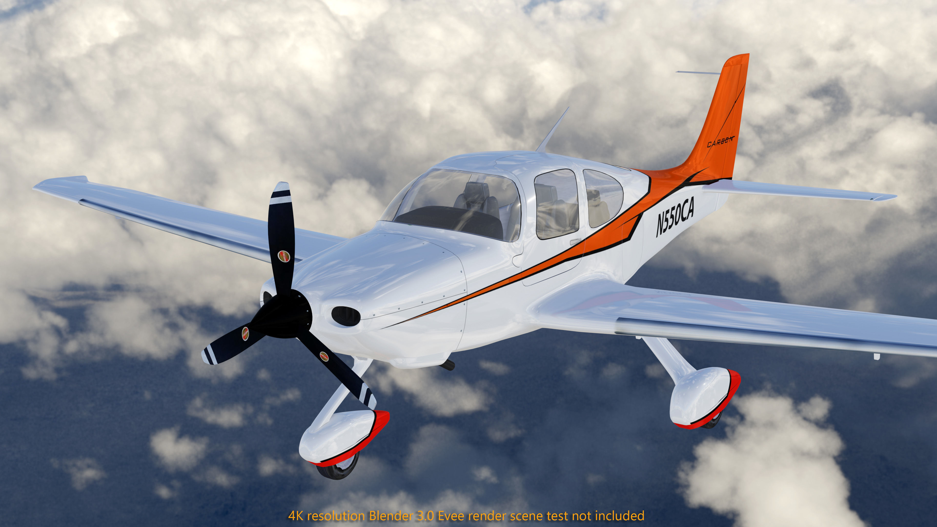 Cirrus Sr-22 airplane high detailed 3D model_1