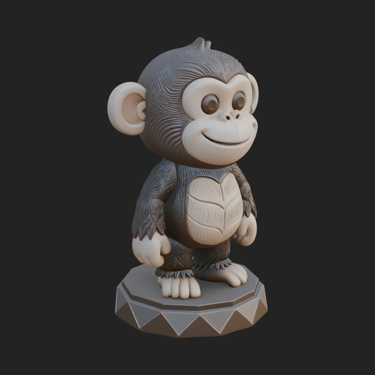 Cute Cartoon Monkey Statue Design 3 - 3D Print Model 3D model 3D ...