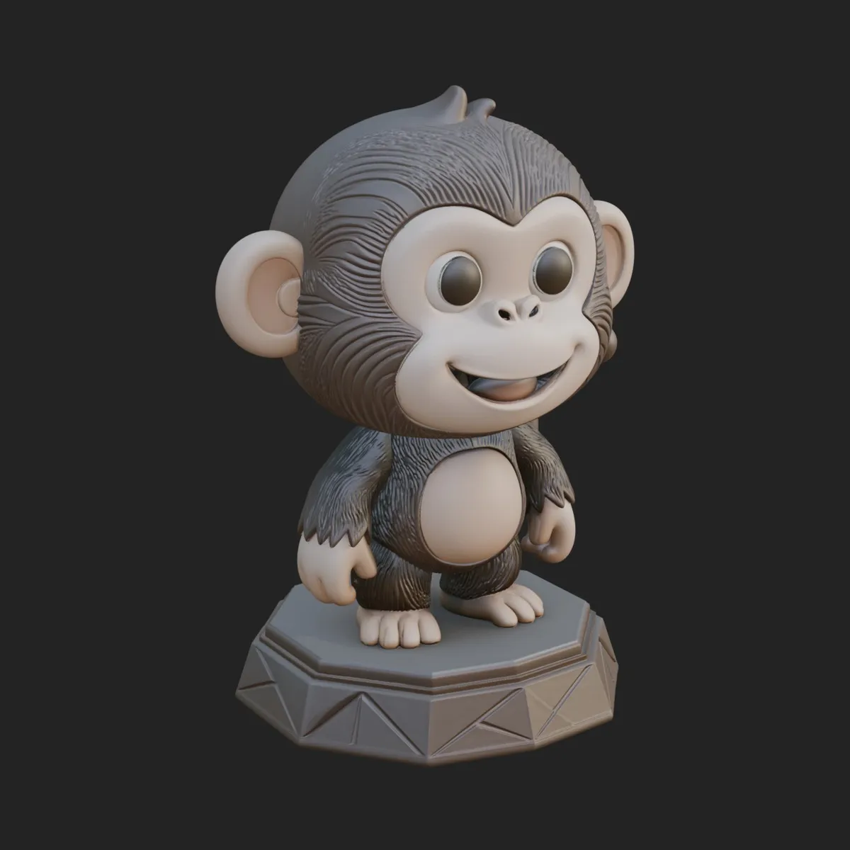 Cute Cartoon Monkey Statue Design 4 - 3D Print Model 3D model 3D ...