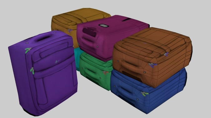 luggage suitcase Low-poly 3D model