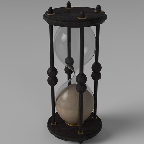 Wooden Hourglass - High poly