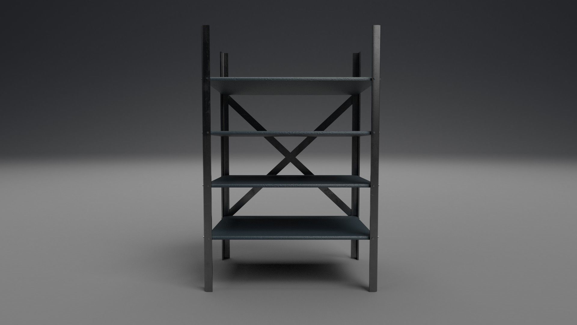 Low poly rack shelving unit Low-poly 3D model_4