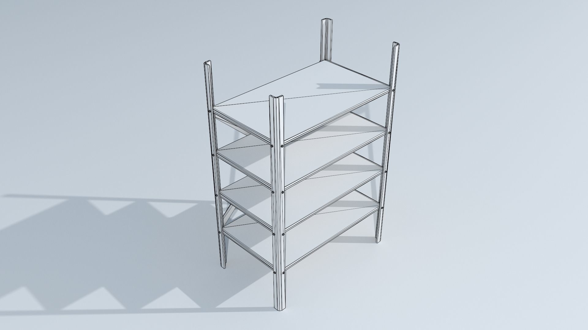 Low poly rack shelving unit Low-poly 3D model_7