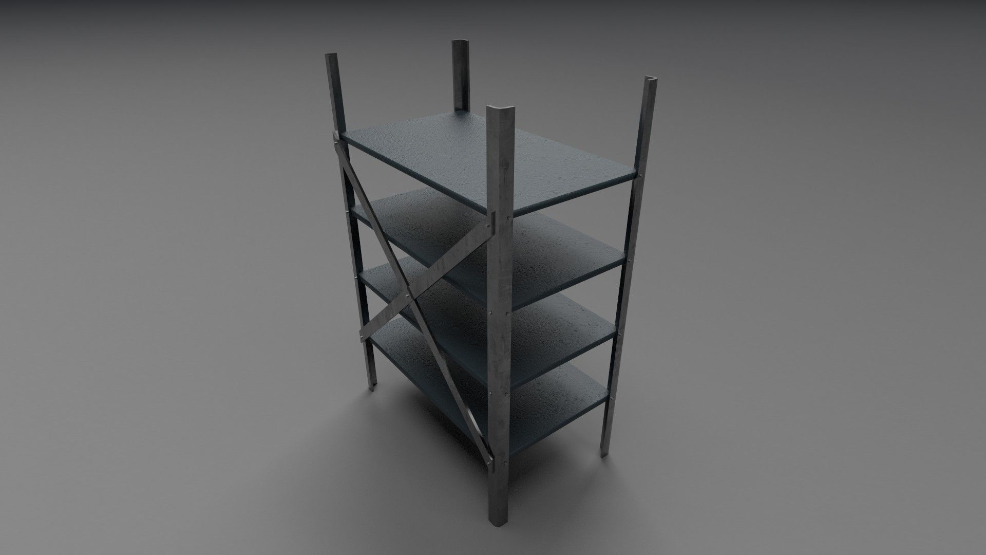 Low poly rack shelving unit Low-poly 3D model_5