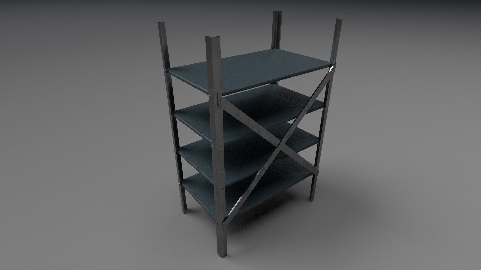 Low poly rack shelving unit Low-poly 3D model_3