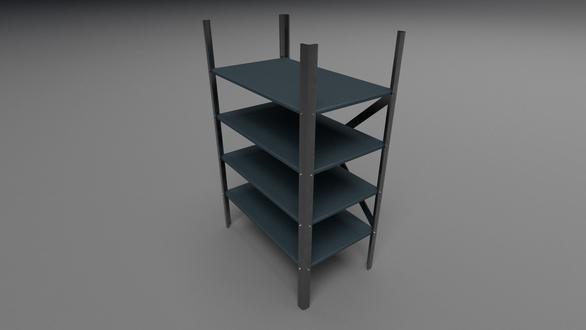 Low poly rack shelving unit Low-poly 3D model_2