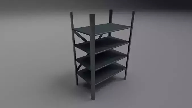 Low poly rack shelving unit