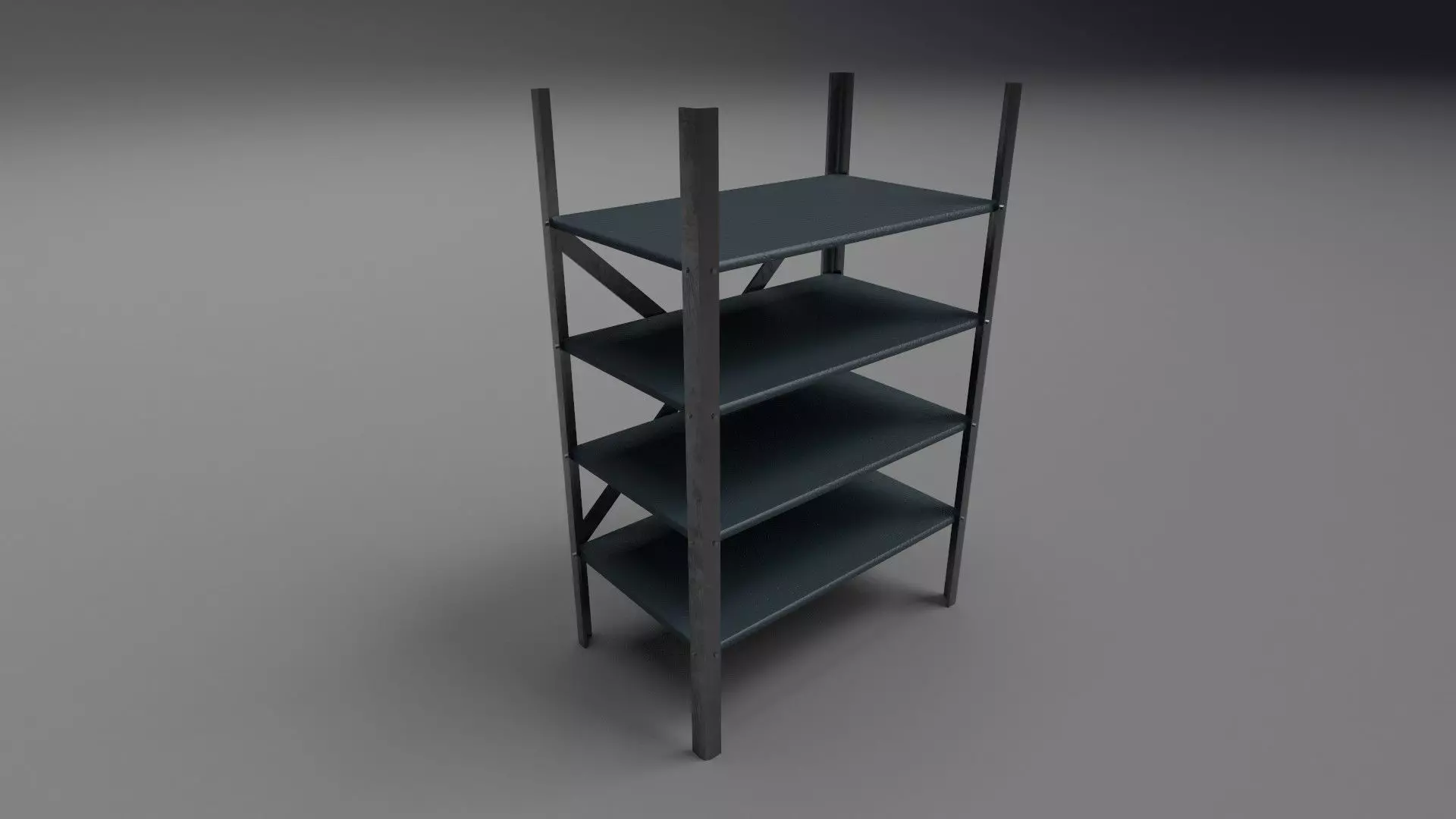 Low poly rack shelving unit Low-poly 3D model_0